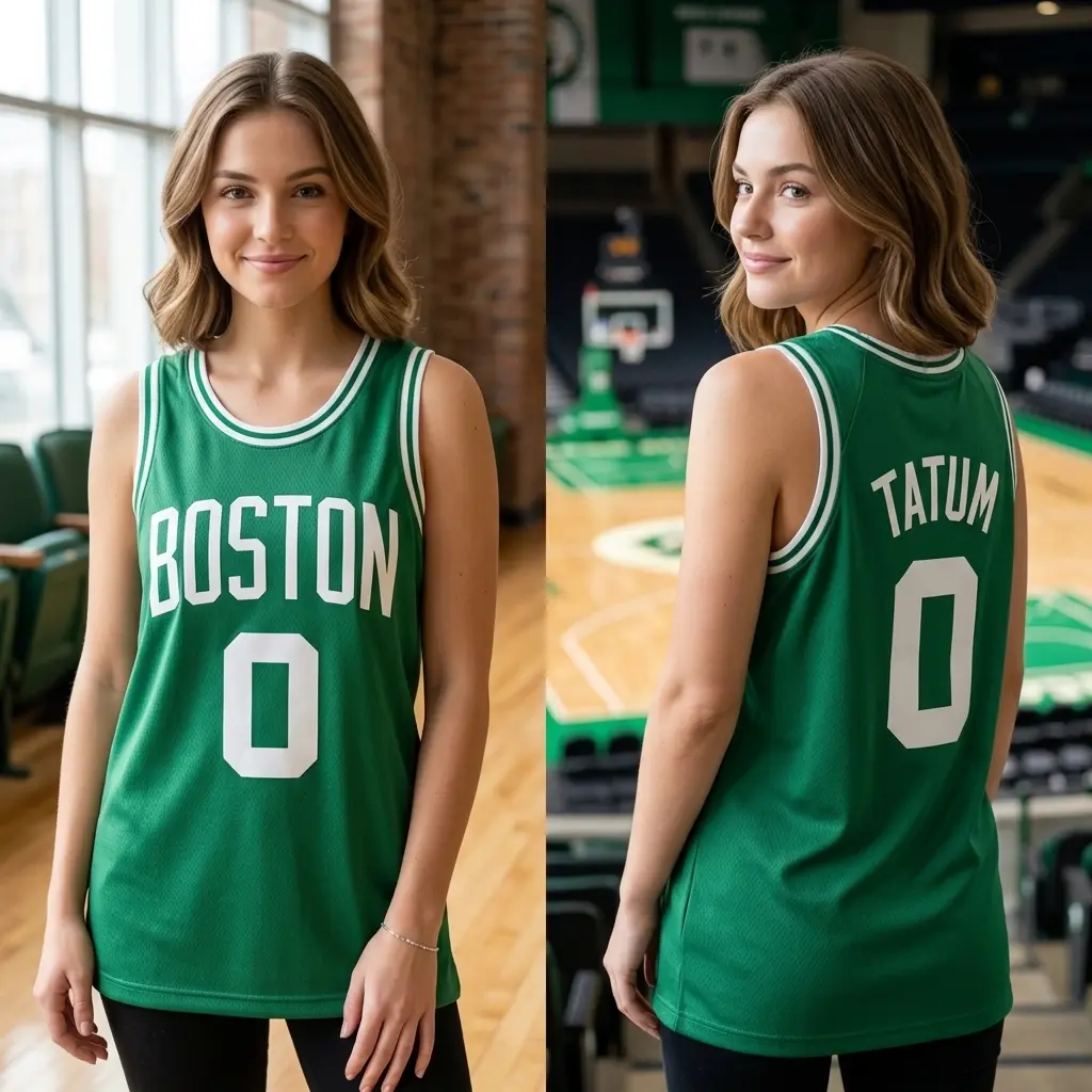 Tatum Boston Basketball Mesh Jersey, Classic Green Mesh Tank Top Breathable Fabric with White Accents #0, Perfect Gift for Basketball Fan