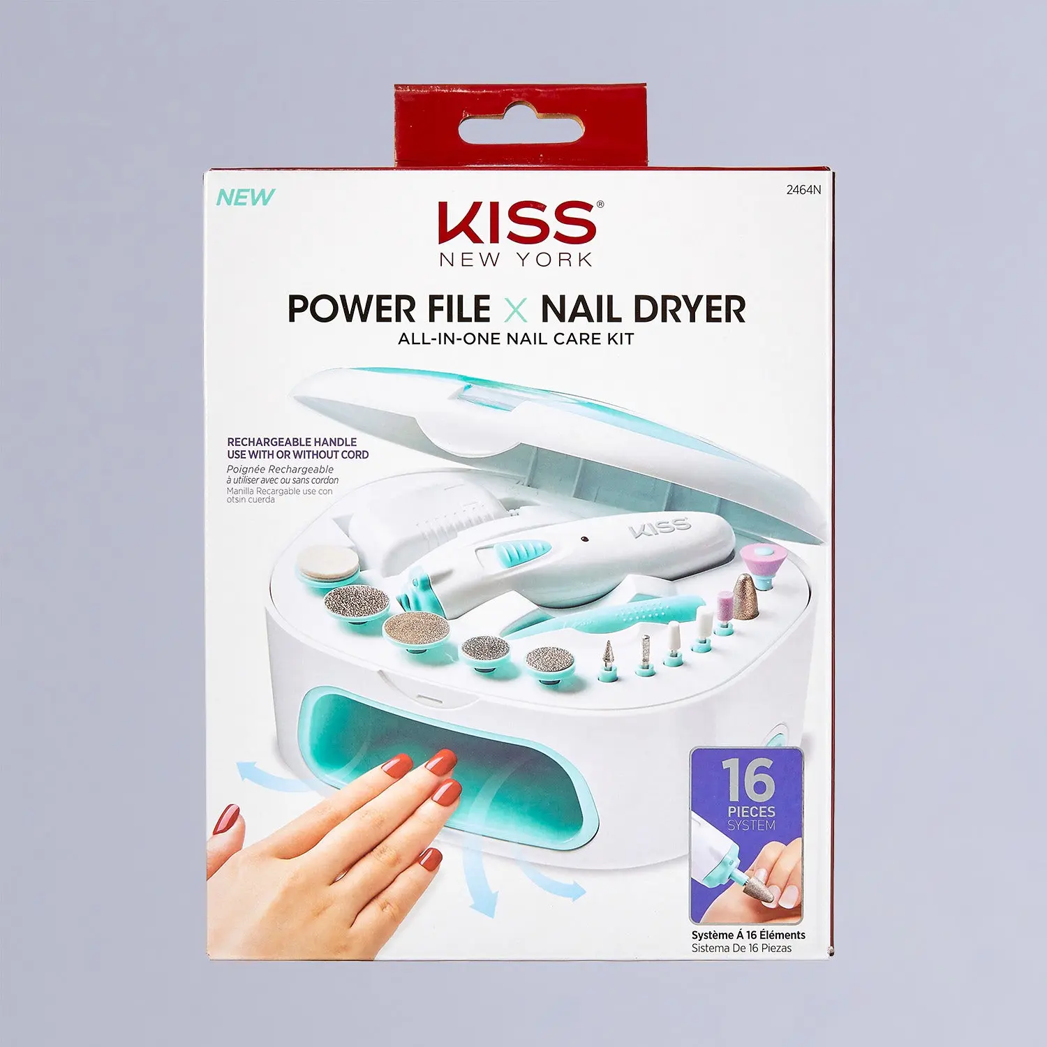 Kiss Power File X Nail Dryer System | All In One Kit, Nail Buffer, Manicure Tool, Electric Nail File