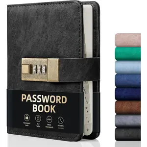 Password Book with Lock, Password Book with Alphabetical Tabs 600+ Password Spaces, Password Logbook, Password Keeper for Computer 4.33 X 6.18 Inch Black