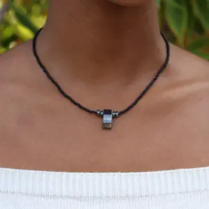 Nile Bazaar Stonehenge Hematite - Everyday Staple Handcrafted Nile Valley Necklace for Men and Women. Unique Artisan Jewelry. Perfect for Any Occasion