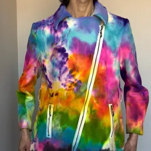 M-S Black Rainbow Zip up Coat Trench Jacket