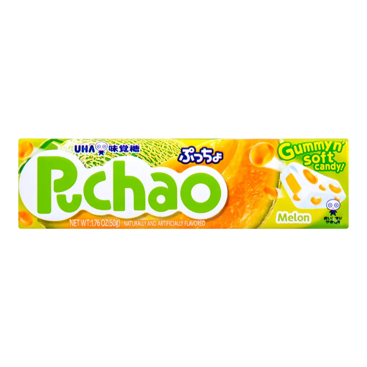 UHA Mikakuto Melon Juice Gummy Candy 50g - Japanese Fruit Jelly Chewy Snack