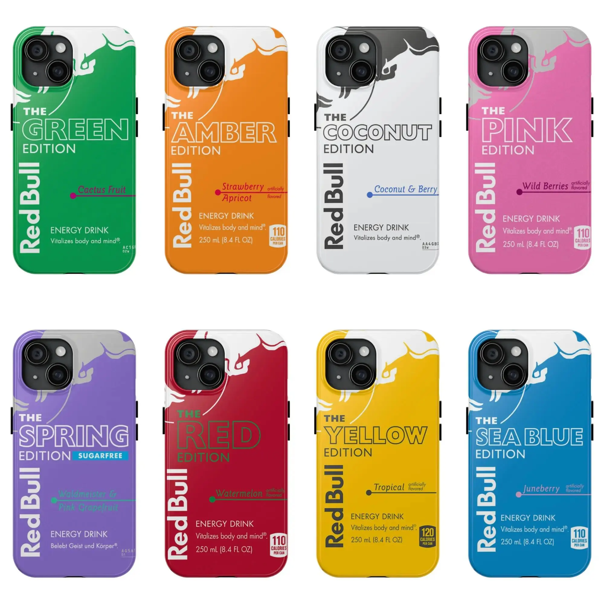 Hyperrealism Glam Red Bull Energy Drink Design TPU Material Mobile Phone Case - 8 Styles, Flexible Shell, Elegant, Compatible with iPhone 17-12, Phone Electronics Accessory