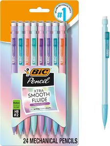 BIC Xtra-Smooth Pastel Mechanical Pencil, 0.7 mm Medium Point, No. 2 Lead, 24-Count