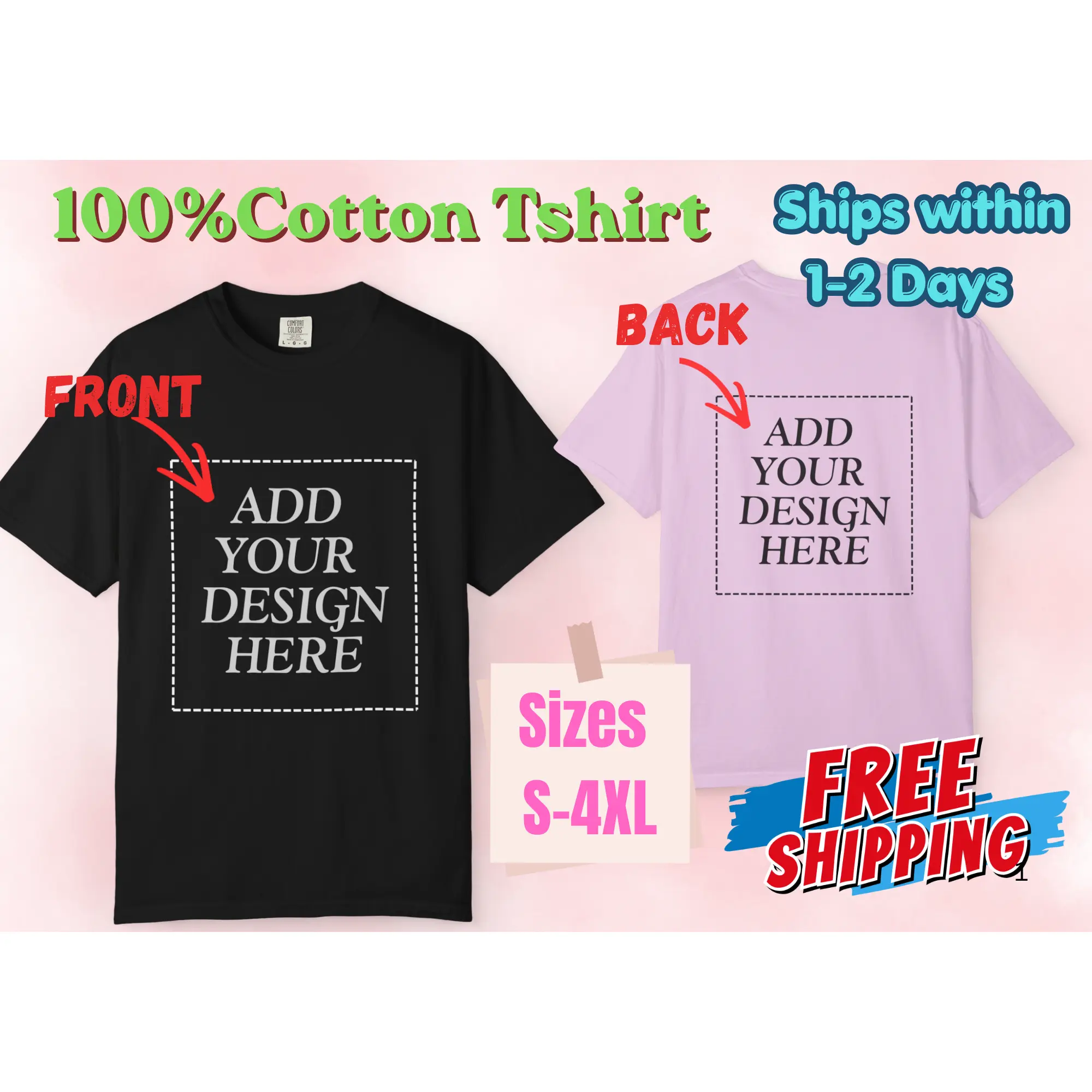 Custom your design T-shirt | Your design Tee | 100% Cotton | Many color options |Custom Design Gift