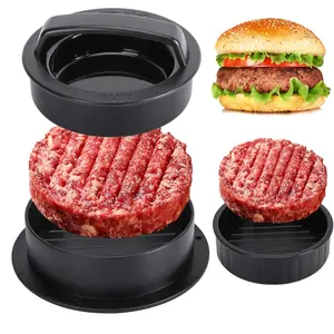 3-in-1 Burger Press Maker - Non-Stick Hamburger Patty Mold for Regular, Stuffed & Slider Burgers | BPA-Free BBQ & Kitchen Tool