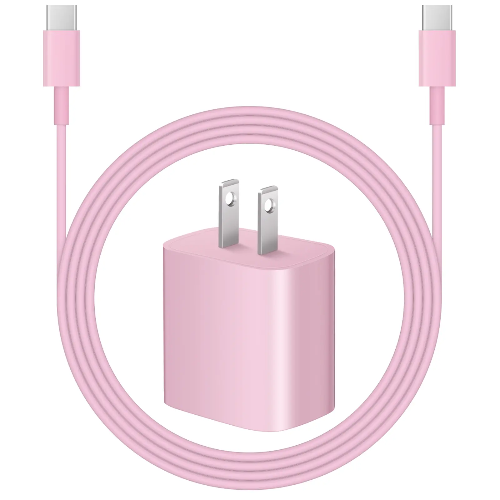NOVOBIT 6FT Super Fast Charging 1-Pack Type-C/Lightning Wall Charger Block with 1-Pack USB-C to Type-C/Lightning Cable for, Wear-Resistant