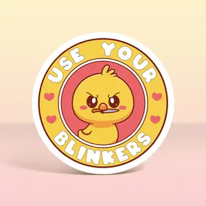 USE YOUR BLINKERS DUCK HOLDING KNIFE