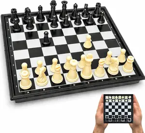 Travel Chess Set Magnetic Portable Folding Board - Small Mini Pocket Chess Set (X-Small / 5.9 Inch)