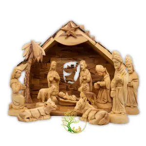 Christmas Nativity set | Large Nativity scene for the holiday season | Manger for Christmas decoration Wood Wooden Ornaments