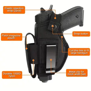 Unisex Waist Bag, 9mm Pistol Waist Bag, Built-in Waist Bag/External Waist Bag Invisible Carry Pistol Waist Bag, with Magazine Pouch