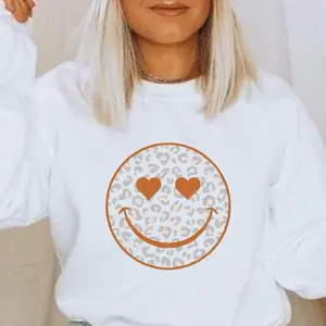 Leopard print smiley sweatshirt