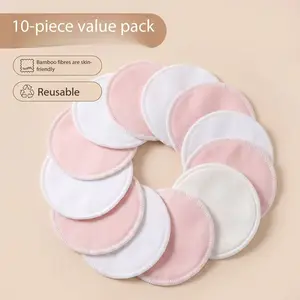 12 Pack Reusable Bamboo Nursing Pads, Soft Washable Breast Pads, Leak-Proof Postpartum Maternity Essentials for Mothers