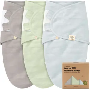 [Registry Must-Have] 3-Pack Organic Swaddles for Newborns, Baby Sleep Sacks 0-3 Months - Baby Swaddle Wrap, Newborn Wearable Blanket, Infant Sleep Sack for Girls, Boys, Soft & Snug, Large Hook & Loop Closure