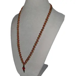 Autumn-themed 20-Inch Necklace with Orange and Red Accents