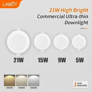 LED Ultra-Thin Recessed Cylinder Light, Embedded Hole Type, Sizes 2.5 Inch-7 Inch, Power Options 7w/9w/12w/18w, Ceiling Mount Fixture