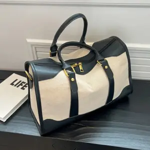 Vintage Travel Handbag – Large Nylon PU Leather Shoulder & Fitness Bag for Women