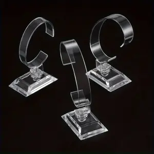 3pcs Watch Display Stand, C Circle Transparent Holder Counter Stand, Watch Bracelet Display Props, Ideal Choice for Gifts
