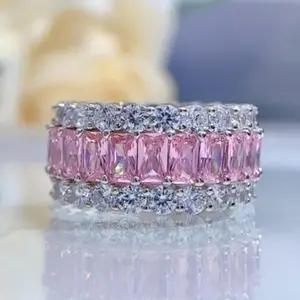 [vvjewelry] vv1711 Pink High-carbon 925 sterling silver ring