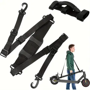 Shoulder Strap + Wheel Carrying Strap 2-Piece Set, Universal Adjustable Shoulder Strap for Bicycles, Scooter Accessories