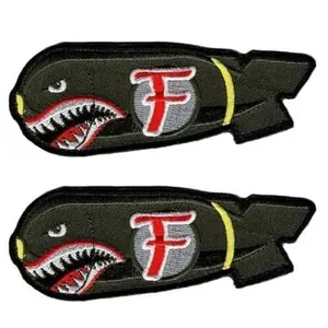 Dropping F Bomb WW 2 Style Patch (Iron on sew on 4.25 x 1.25 inch -MIL2) 2 Piece for Jackets, Vests, Hats, Backpacks, and Tactical Gears.