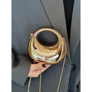 Women's Fashionable Glitter Design Evening Bag, Stylish Chain Bags, Casual Versatile Solid Color Shoulder Bag for Party, All-match Trendy Chain Strap Crossbody for Daily Used, Trendy Minimalist Glittery Purse