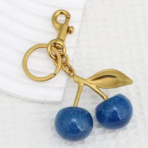 Cherry Bag Charm - Purse Charms Keychain- Car Cherry Accessories Bag Accessory keychians Gifts for Women Purses Bags Handbags Wallets Backpacks