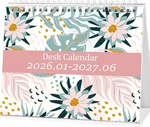 Small Desk Calendar 2026-2027, Koncci Standing Flip Desk Calendar with Stickers (Jan.2026-Jun.2027), Desktop Planner for Easy Organizing (7" X 8.5")