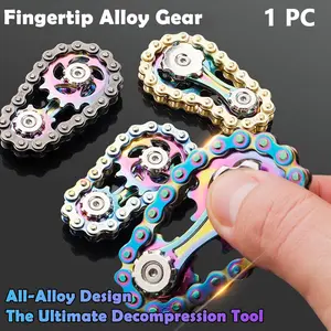Multi-Color Metal Adult Fidget Spinner Toy, Slow-Speed Finger Gyroscope Stress Relief, Portable Design, Durable Chain & Gear Structure, Stress Relief Fidgeting