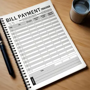 48-month bill organizer, budget planning notebook, monthly financial tracker, Student planner, including expense table, payment log, savings summary, durable paper English version, suitable for students, professionals, Spiral Bound Planner