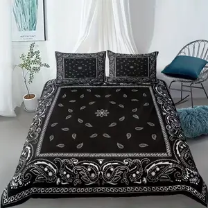Bohemian Style Printed Quilt Set, Soft Polyester Fabric, Zipper Design, Modern Bedding Essentials, 3pcs, Home Textiles, Boho Bed Set