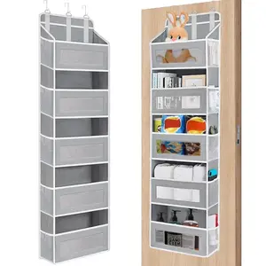 Over The Door Hanging Organizer, Heavy Duty 5-Tier Storage Rack with 10 Large Clear & Mesh Pockets, Space Saving Anti-Tilt Design for Bedroom, Bathroom, Nursery, Dorm, Closet, Room Organization,Summer vibes tiktok shop spring glow up Practical Addition su