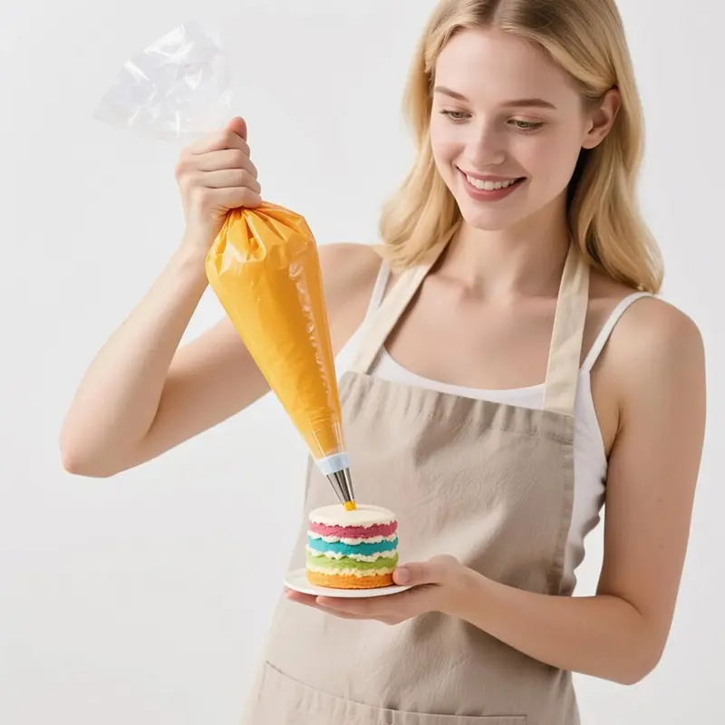 Pipe shaped bags (100 pieces), triangular baking bags, baking pipe shaped bags, cake, biscuit, pastry decoration tools, suitable for kitchen baking Bakery Bags
