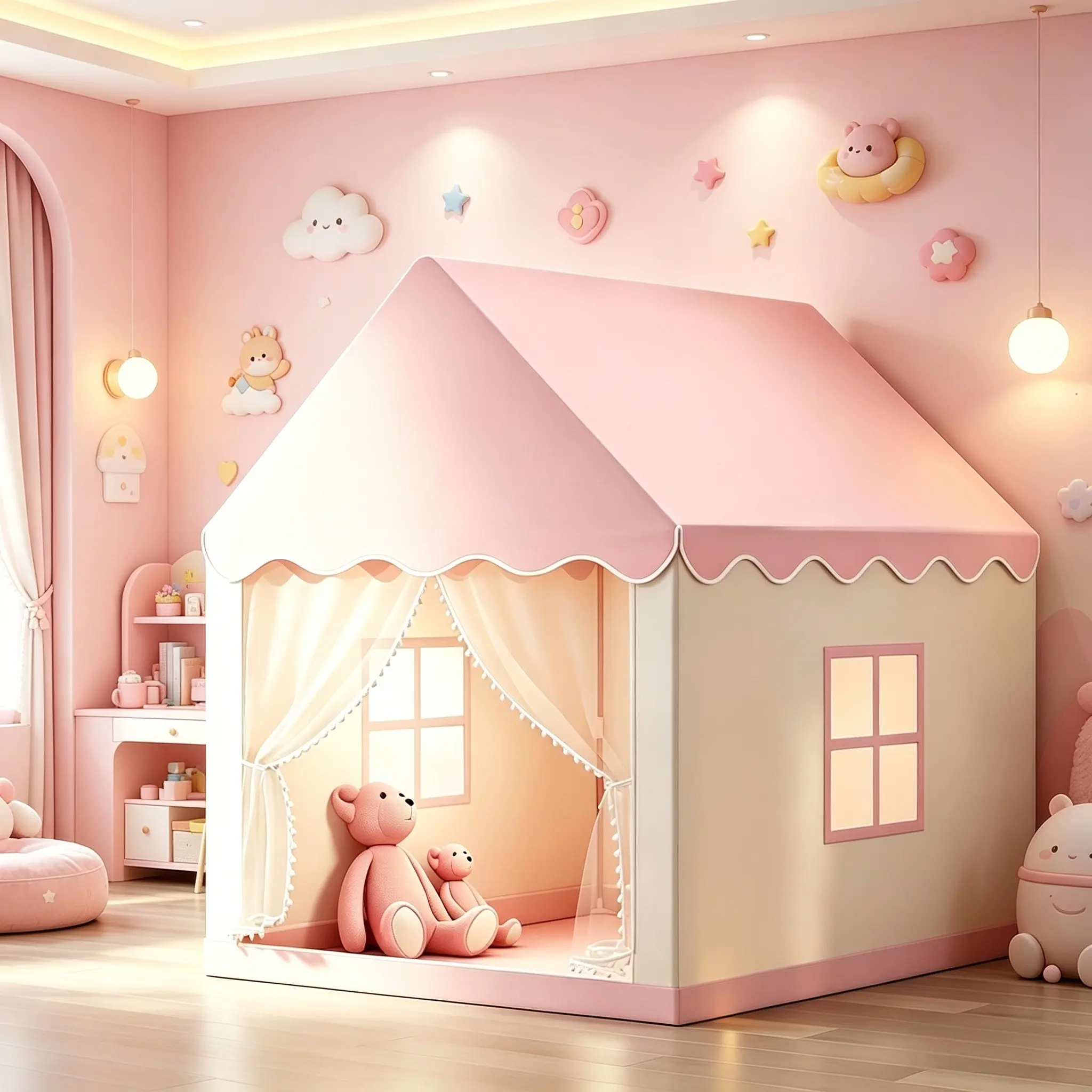 Kids' Fun Play Tent, Pretend Play & Princess Fairy Tale Castle Tent | Unisex Secret Space | Portable Indoor & Outdoor Playhouse Design | Party Decor & Holiday Gift (Birthday/Christmas/Thanksgiving/Halloween) | No Accessories