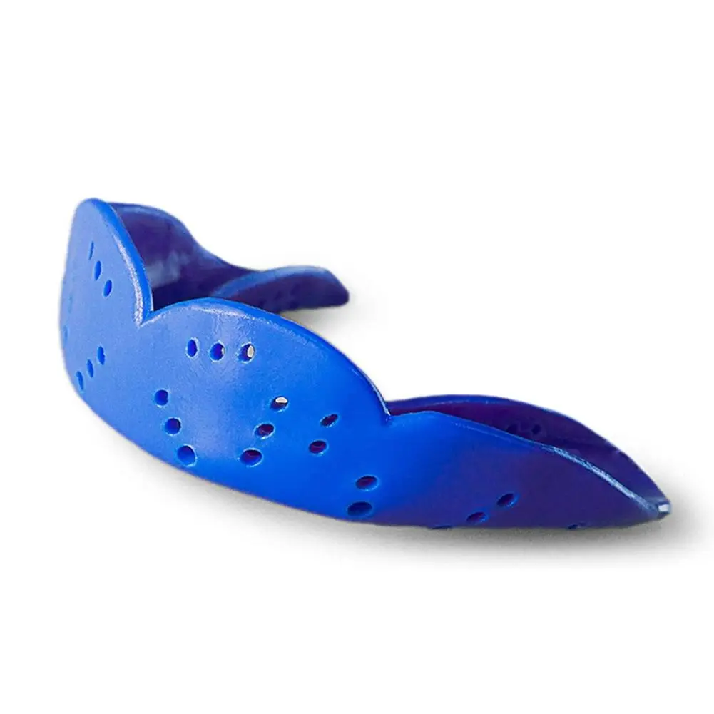 EVA Foam Sports Mouth Guard - Adults' Tooth Shield, Perforated Venting Sports Gear for Basketball, Rugby, Blue Tooth Brace Protection, Protective Shield