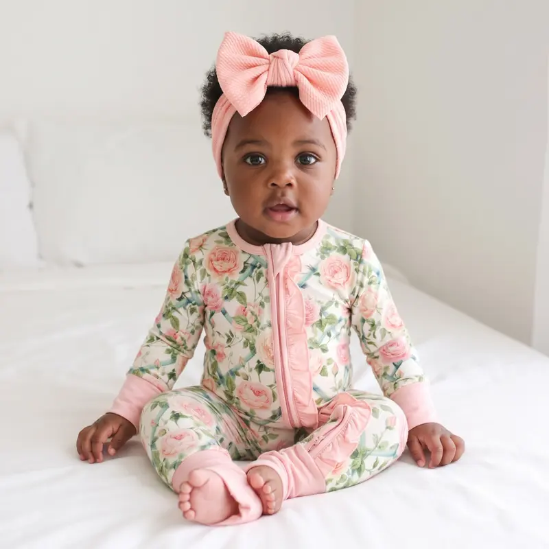 Bamboo Ruffle Zippy Pajama Rosalie