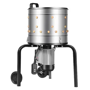 summervibes Electric Chicken Plucker Machine, 15.7in Corrosion-Resistant Stainless Steel Drum, 550W Power 275RPM Motor, 114 Soft Rubber Fingers, Transport Wheels, Efficient Feather Plucker for 1-2 Chicks Processing at Once