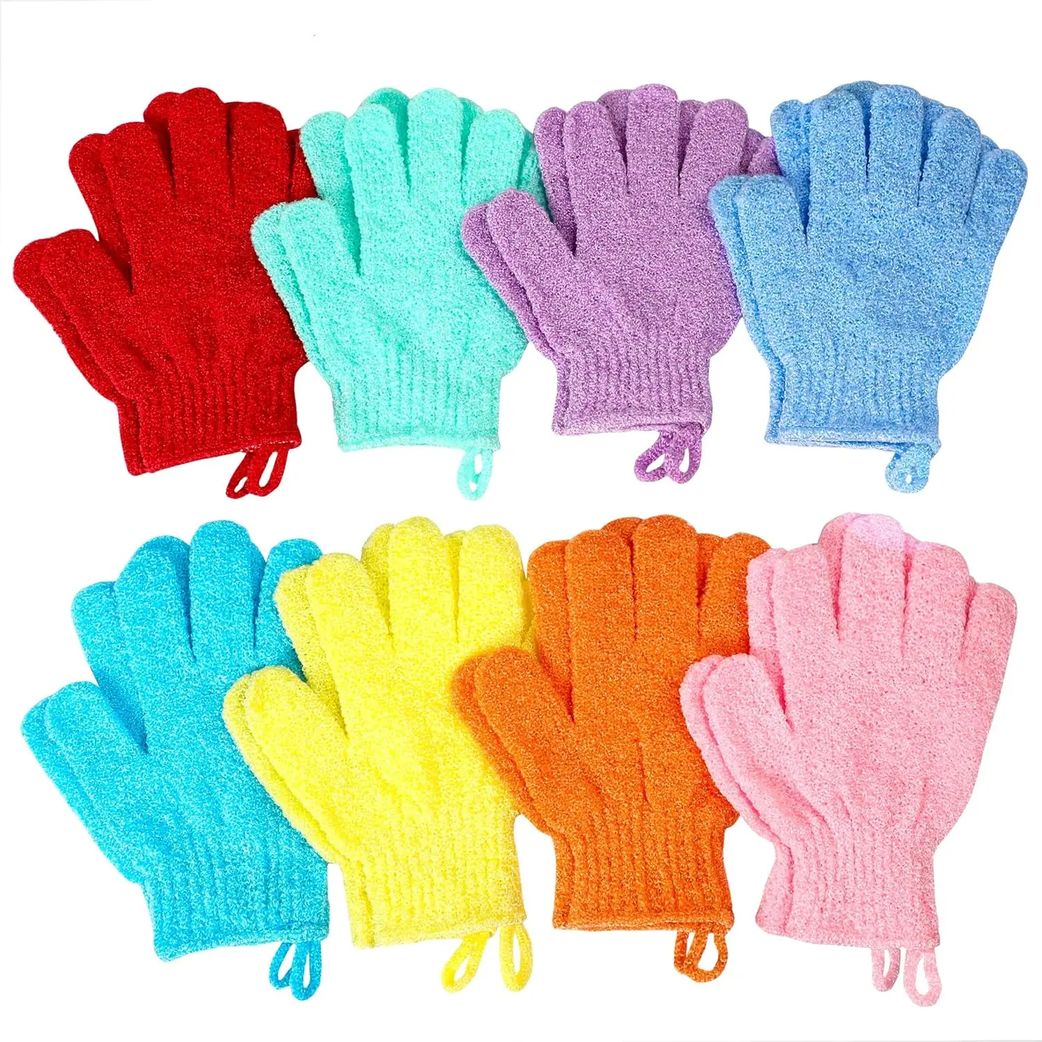 16 Pcs Bath Gloves Exfoliating Bath Gloves,Body Scrub Gloves with Hanging Loop for Beauty Spa Massage Skin Shower Body Scrubber