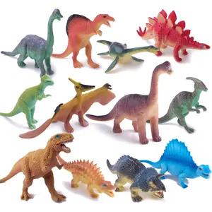 BP-MTS039  Dinosaurs Toys 12-Pack 5" to 7" Realistic Dinosaur Figures with Dinosaur Book, Kids and Toddlers - Great Gift Set, Birthday Present, or Party Favor!