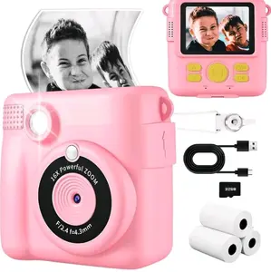 Kids Camera, Instant Print Camera 2.4 Inch Screen 1080P Digital Camera with 16X Digital Zoom, 32GB TF Card for 3-13 Boys and Girls Birthday Gift