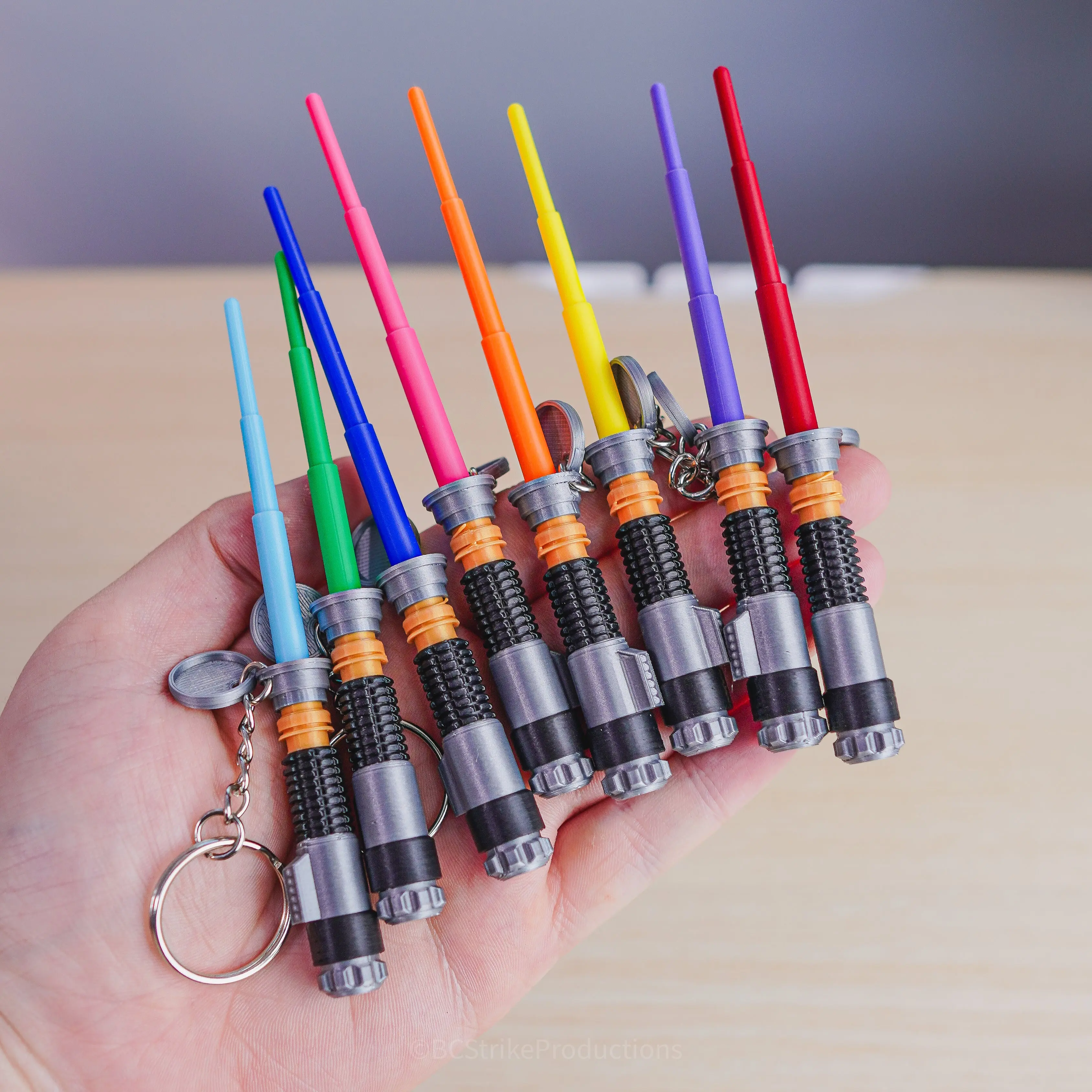Mini Lightsword Keychain with Retractable Blade - 3D Printed Plastic Keychain Featuring Blue Blade & Hidden Storage Cap