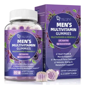 Mens Multivitamins Gummies w/Omega-3, Probiotics, Inositol, Folate, Biotin, Zinc, Vitamins A, C, D, E, B, - Support Heart, Brain, Muscle, Energy, Sugar-Free, Blackberry Flavor Male Performance Support Supplement Fitness Healthcare #SummerVibes