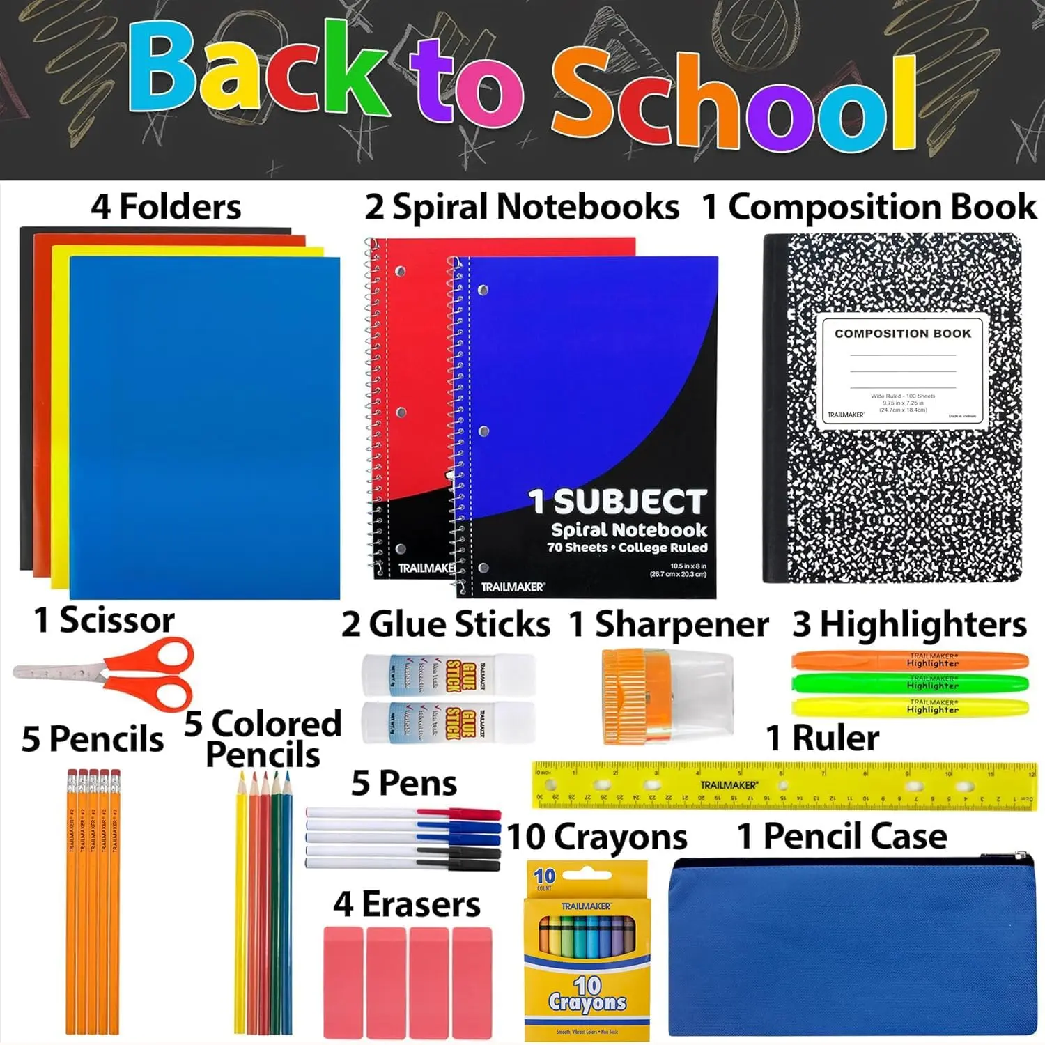 Back to school essentials: 45-piece kit K-12