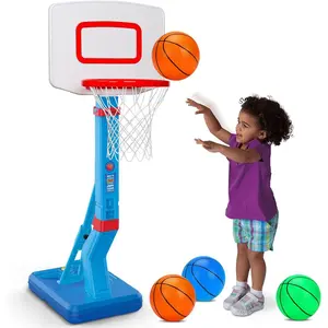 Toddler Basketball Hoop Indoor Mini Adjustable Basketball Goal with Ball Pump Outdoor Toys Backyard Game Outside Pool Basketball Toys for 1 2 3 4 Year Old Boy Girl Kid Toy Age 2-4 4-8 Birthday Gift