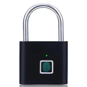Smart Fingerprint Padlock with Advanced Biometric Technology USB Rechargeable Battery Bluetooth Connectivity IP65 Waterproof Durable Design for Gym Lockers Luggage Bicycles Gates