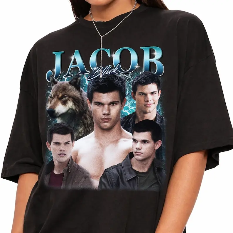 Retro Jacob Black Shirt, Twilight Saga T-Shirt, Vintage Jacob Black Tee, Team Jacob Werewolf Graphic Shirt, Taylor Lautner Fan Gift