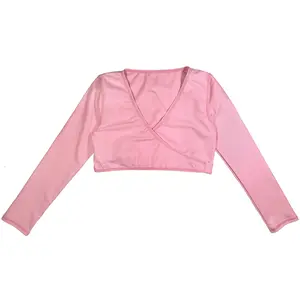 Girls Long Sleeve Swim Wrap Top - "Orchid Pink"