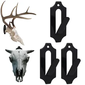 9/6/3Pack Deer Skull Mount Hanger Black Euro Wall Mount Hanger for Deer Head, Pronghorn and Other Smaller Animals, Skull Wall Hooker with Easy Installation Kit for Indoor Outdoor - Home Improvement. Organiser Stainless Steel Decorative Hangable