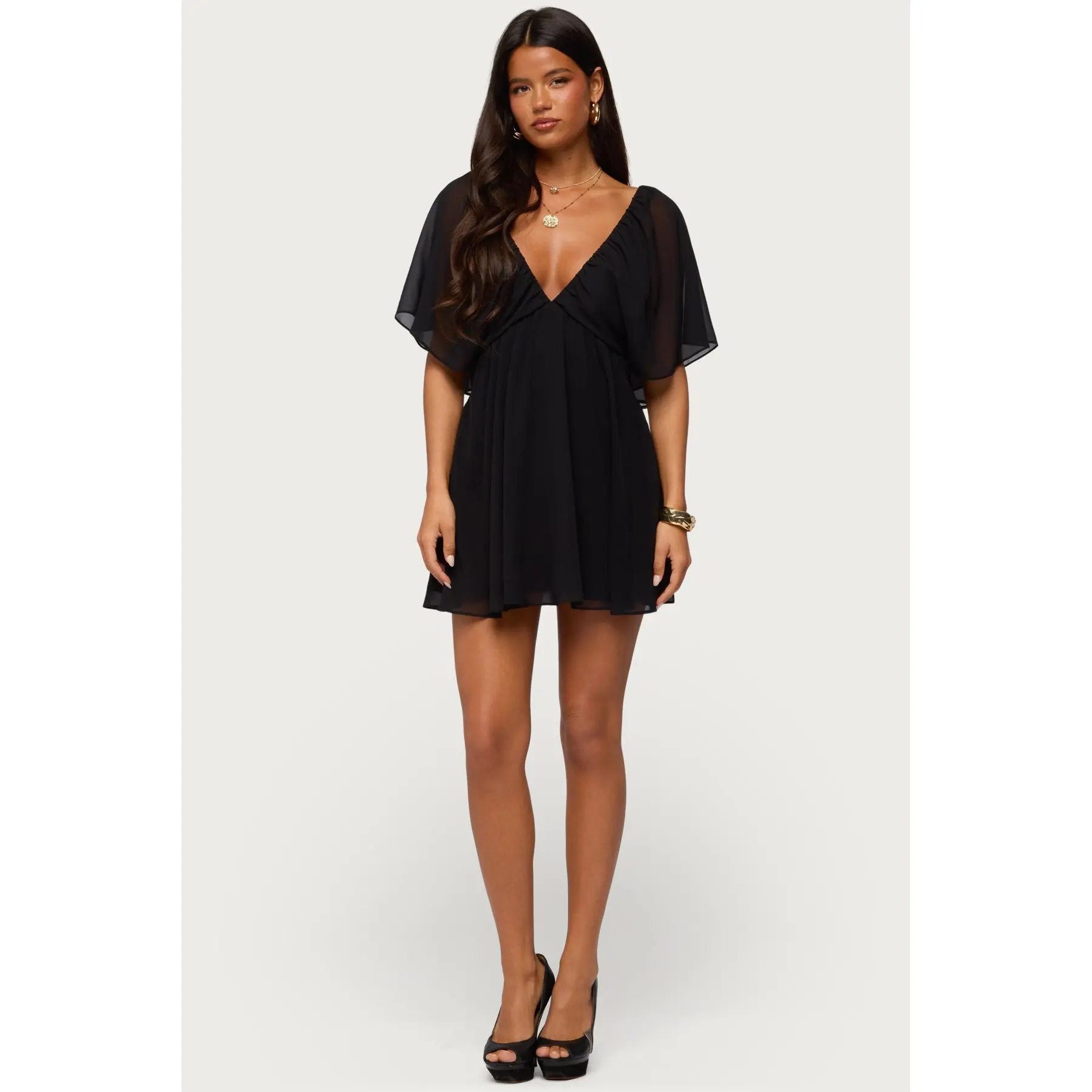 Rosalee Chiffon Babydoll Mini Dress