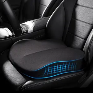 Suitable for Adults Car Height Increase Cushion, Wedge-Shaped Memory Foam Pad for Driving Seat, Effectively Increases Height by 3.94inch , Suitable for Long-Distance Travel Car Accessories, (Black)